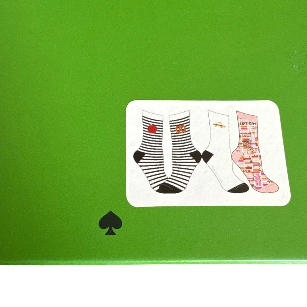 KATE SPADE Crew Socks - 3 Pair Boxed Set